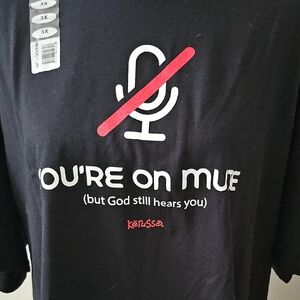 Black 'You're on Mute' Graphic Tee 2/$40